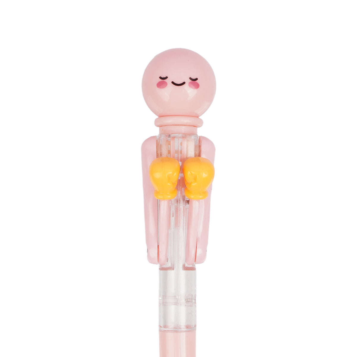 The Writershub Boxing Pen | Cute Pink Cartoon Ball Pen with Boxing Glove Action, 17.5cm