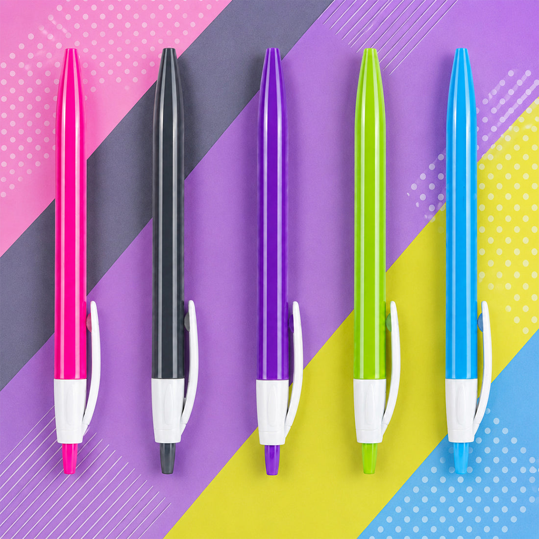 FLAIR Ezee Click Ball Pen – Retractable Click Mechanism, Pack of 10 (Blue Ink)