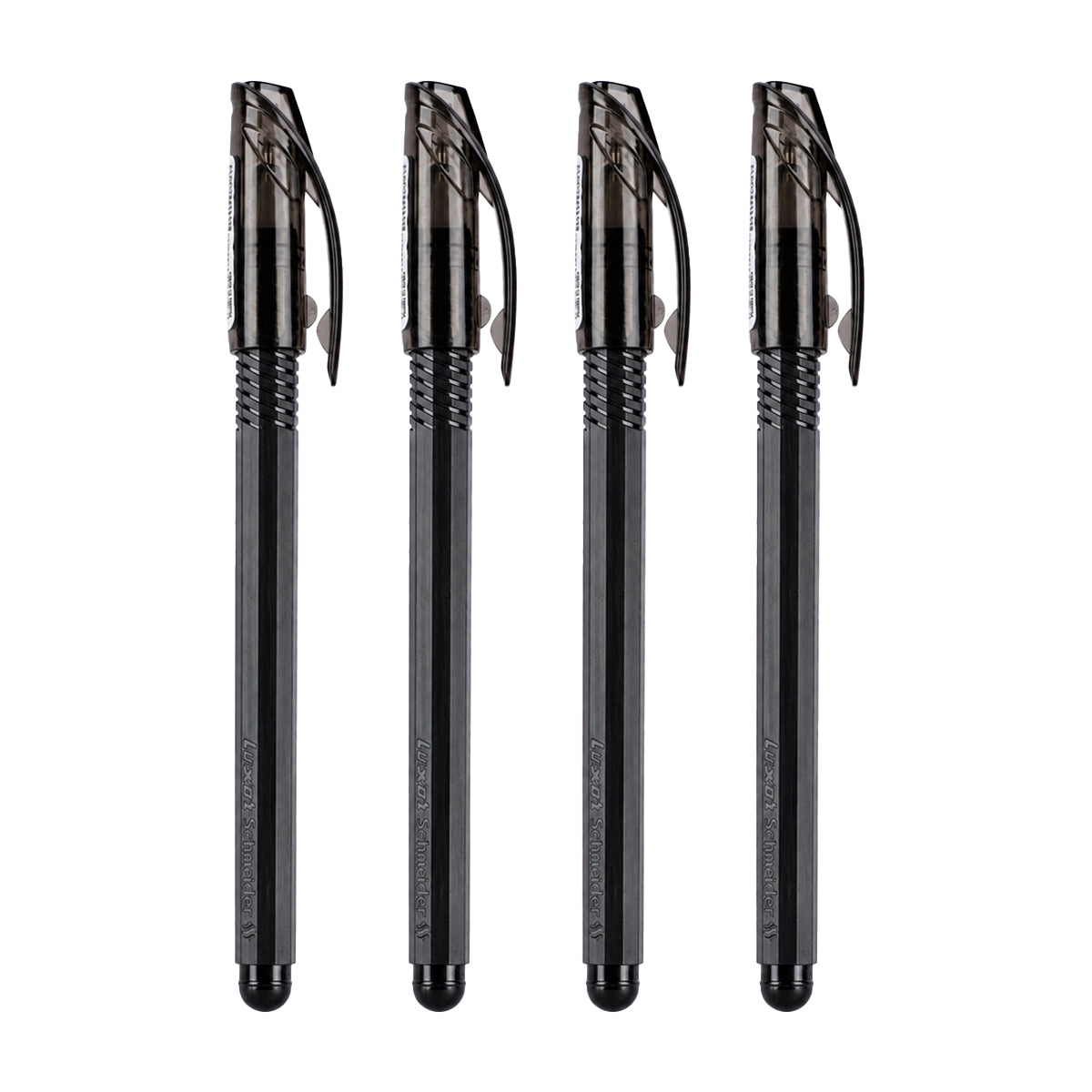 Luxor Schneider Gelaxy Gel Pen – 0.7mm Black Ink, Pack of 4