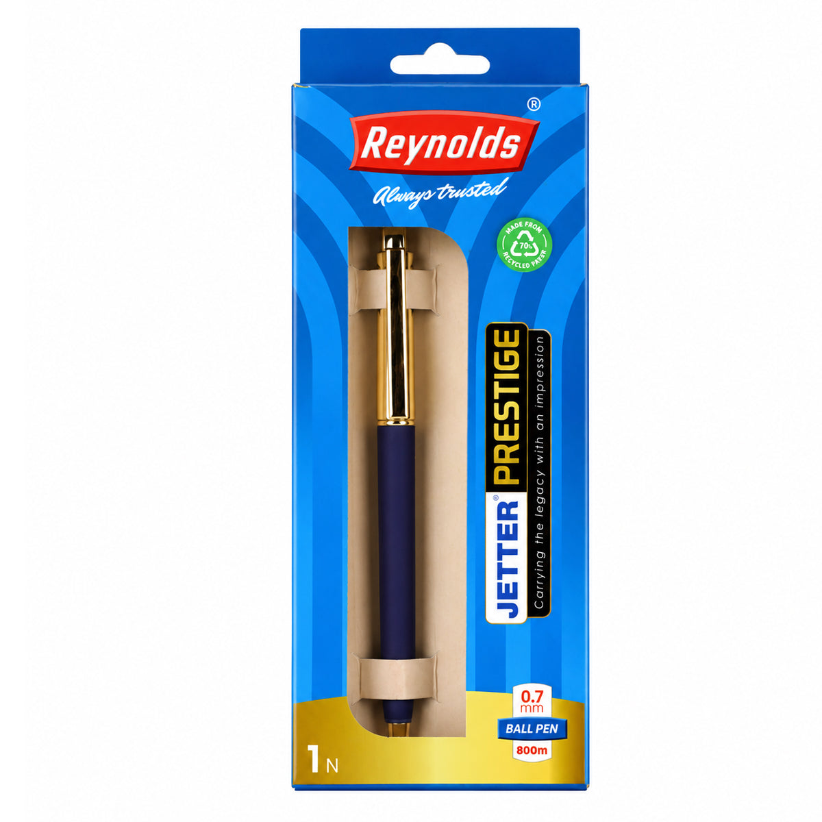 Reynolds Jetter Prestige Ball Pen — Blue Ink, 0.7 mm, 800 m