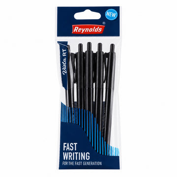 Reynolds Vista RT Ballpoint Pen – Pack of 3 | Black Ink | Retractable