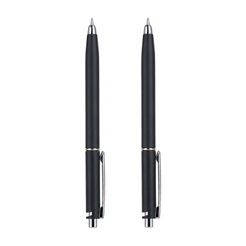 Reynolds Jetter Aerosoft Ball Pen — Pack of 2 | 0.7mm | Blue Ink | Matte Black