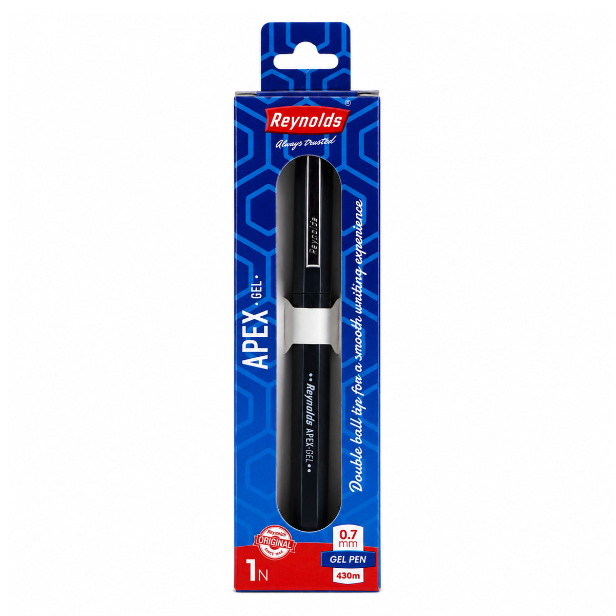Reynolds Apex 0.7mm Gel Pen — Pack of 3 | Blue Ink | Cap Type