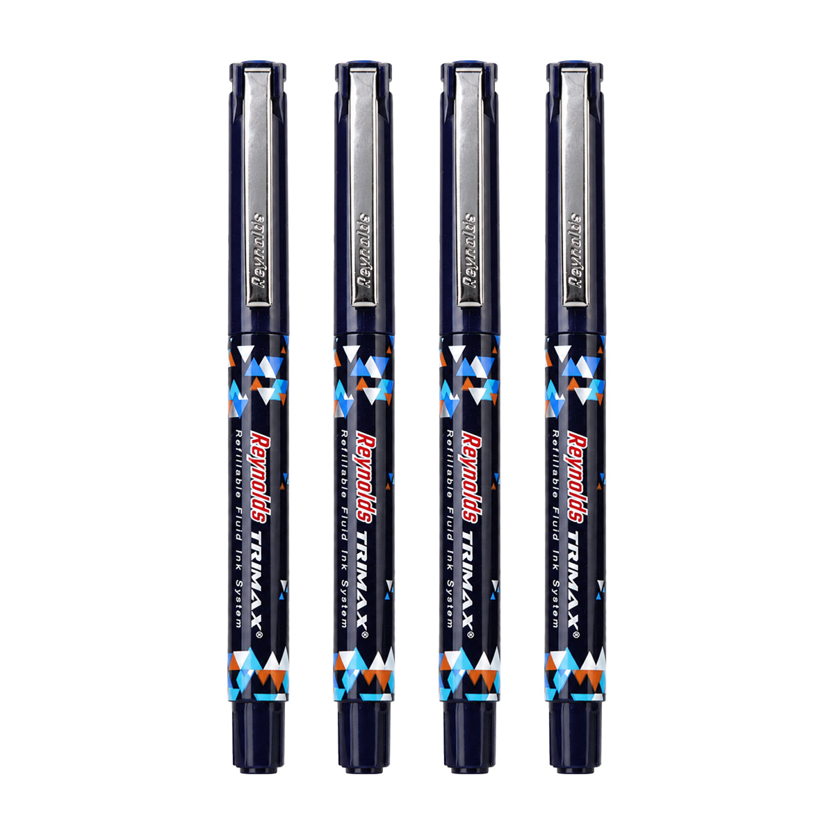 Reynolds Trimax Roller Gel Pen — Pack of 4 | Blue Ink | Smooth Writing