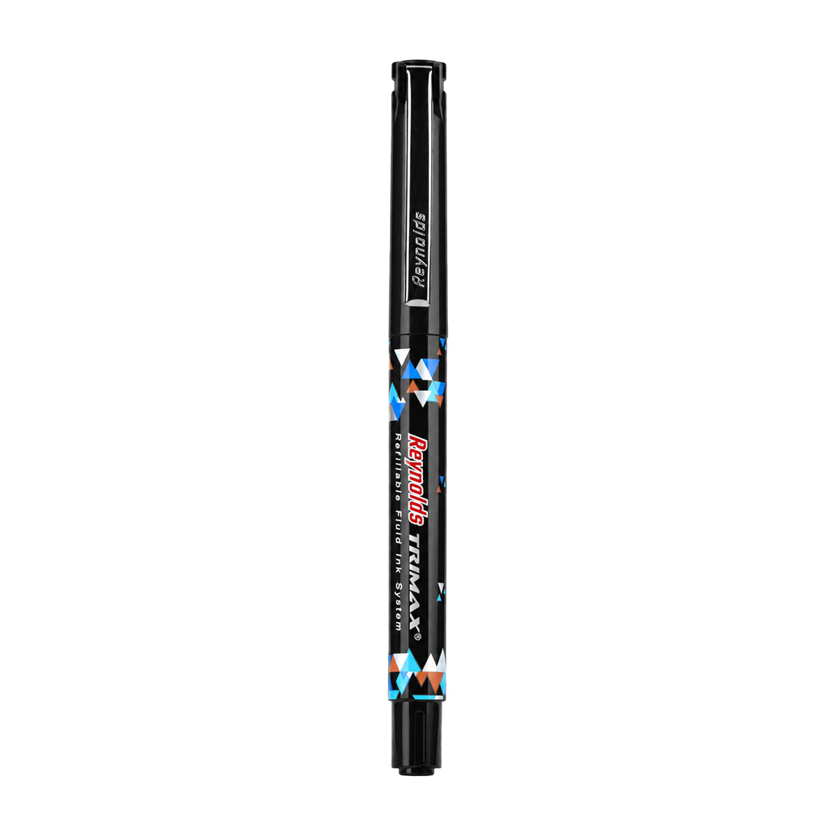 Reynolds Trimax Black Roller Pen — Pack of 4 + Free Highlighter | Smooth Writing