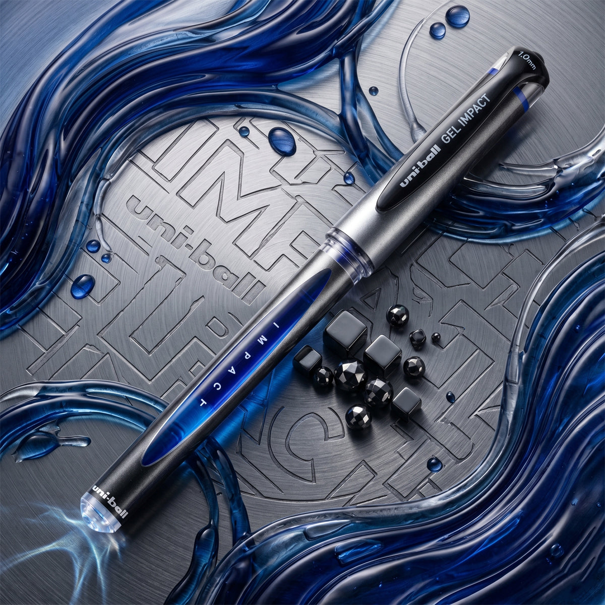 Uni-ball UM-153S Impact Blue 1.0mm Gel Pen - Bold Super Ink