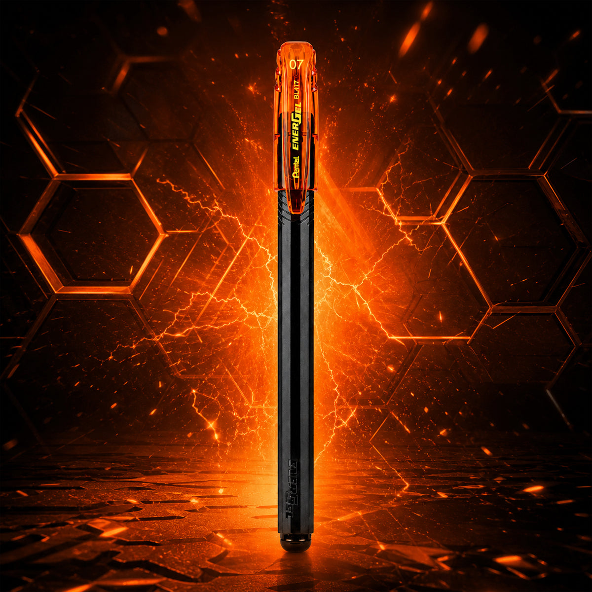 Pentel Energel Orange 0.7mm Gel Pen Set of 2 - Quick-Dry Liquid Ink