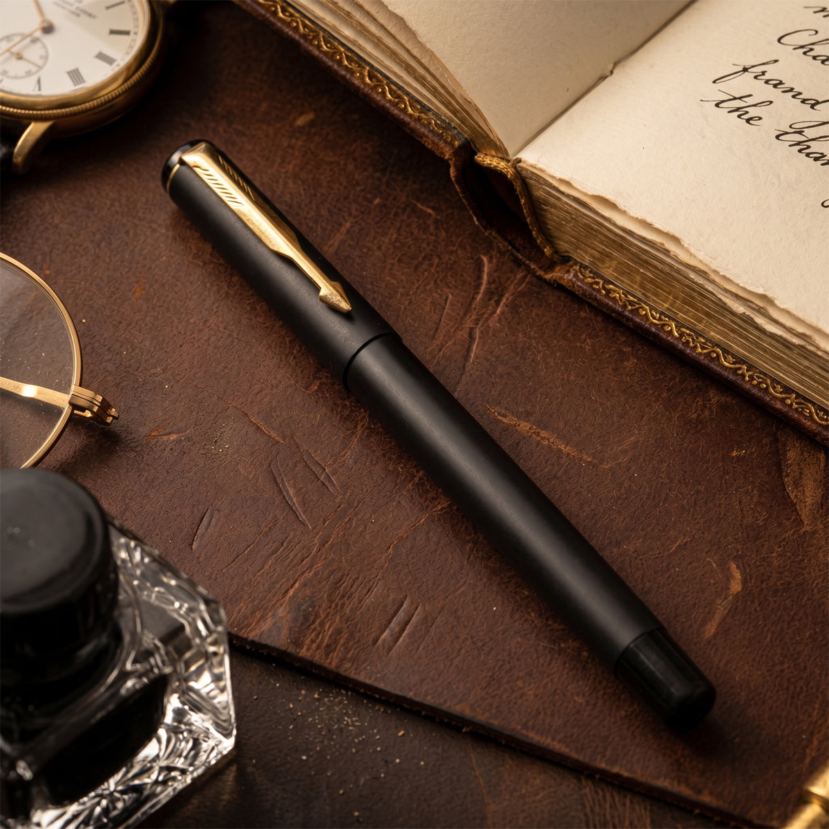 Luoshi GP-2073B Matte Black 1.0mm Gel Pen - Blue Ink Premium