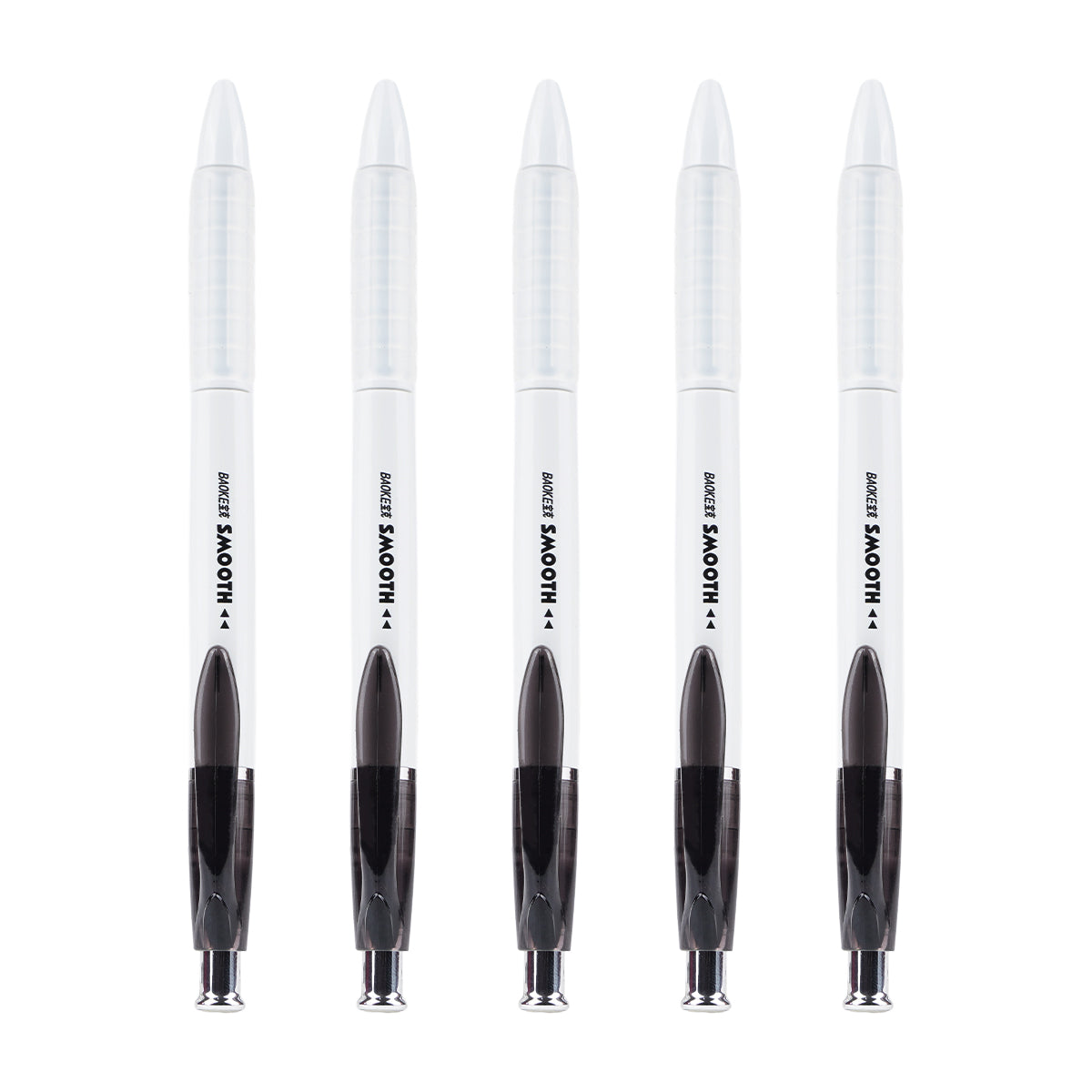 Baoke B58 White 1.0 mm Click Ball Pen – Set of 5