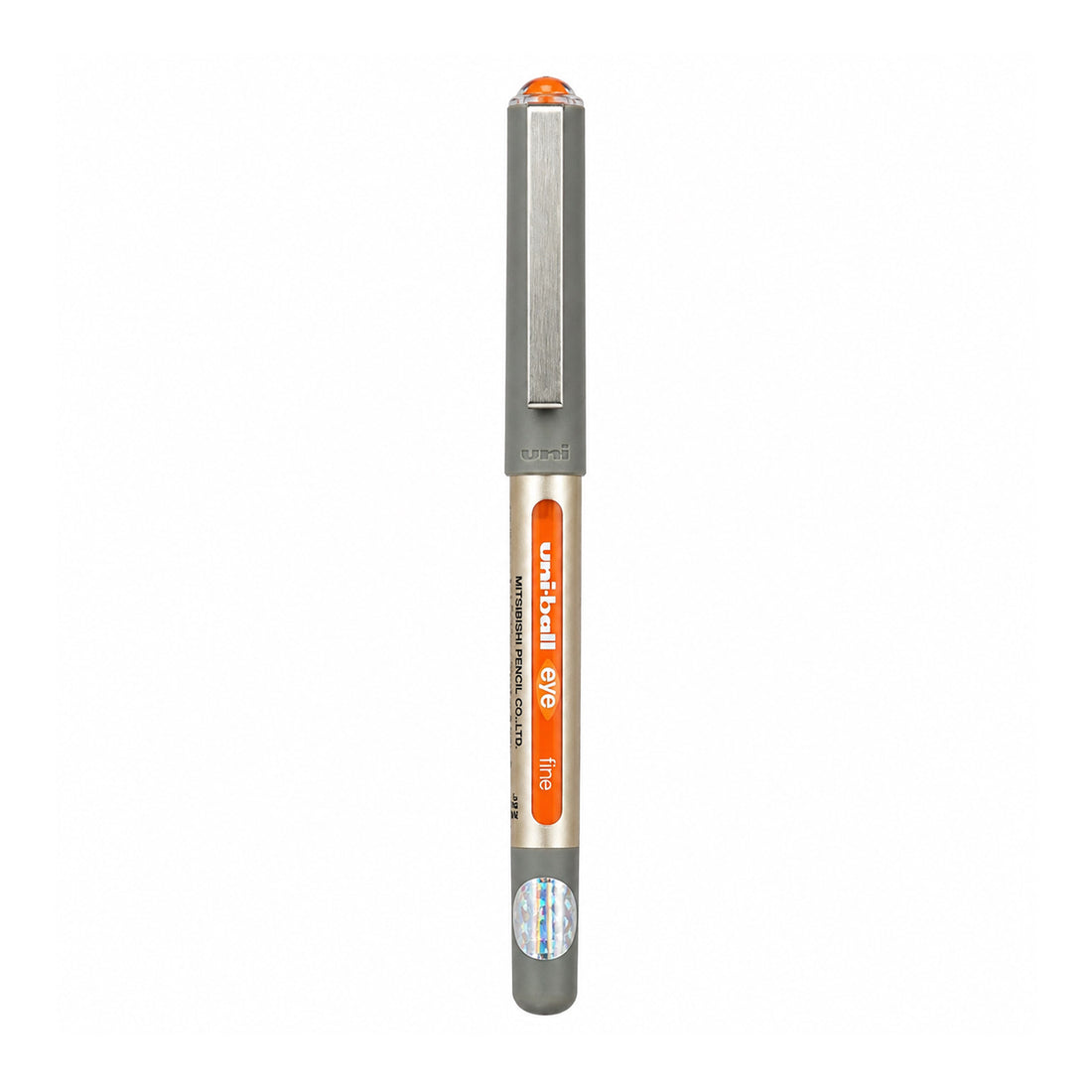 Uni‑ball UB‑157 Grey Roller Ball Pen – Fine Orange Ink