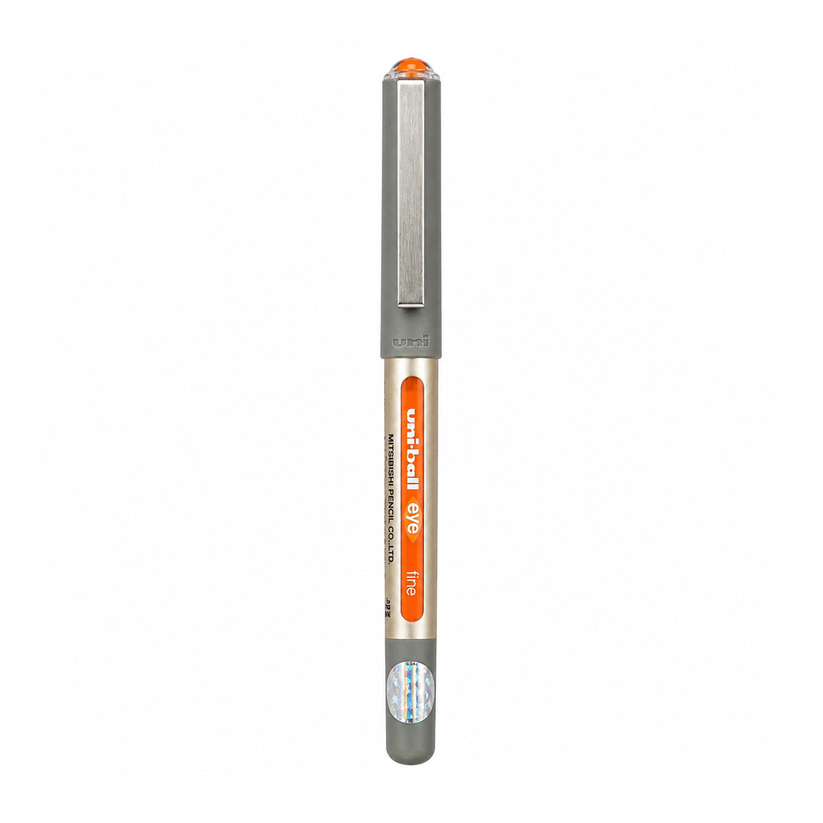 Uni‑ball UB‑157 Grey Roller Ball Pen – Fine Orange Ink