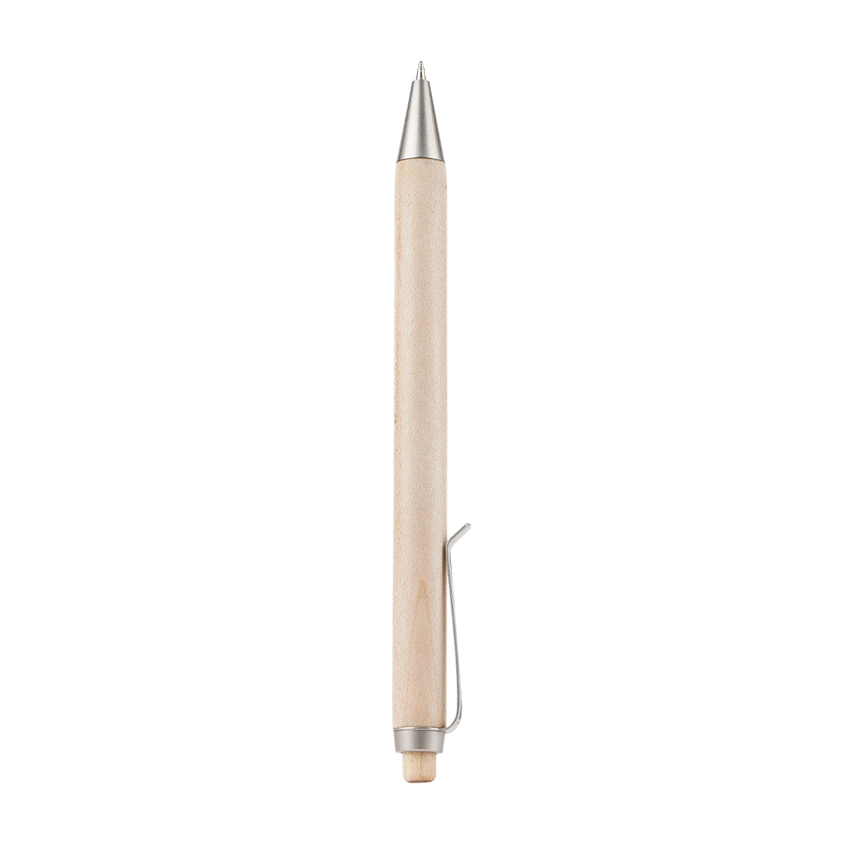 The Writershub Wooden Body & Grey Clip Retractable Ball Pen – Blue Ink