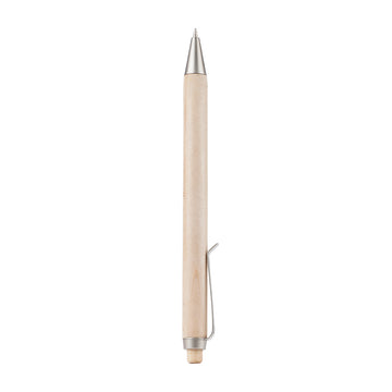 The Writershub Wooden Body & Grey Clip Retractable Ball Pen – Blue Ink