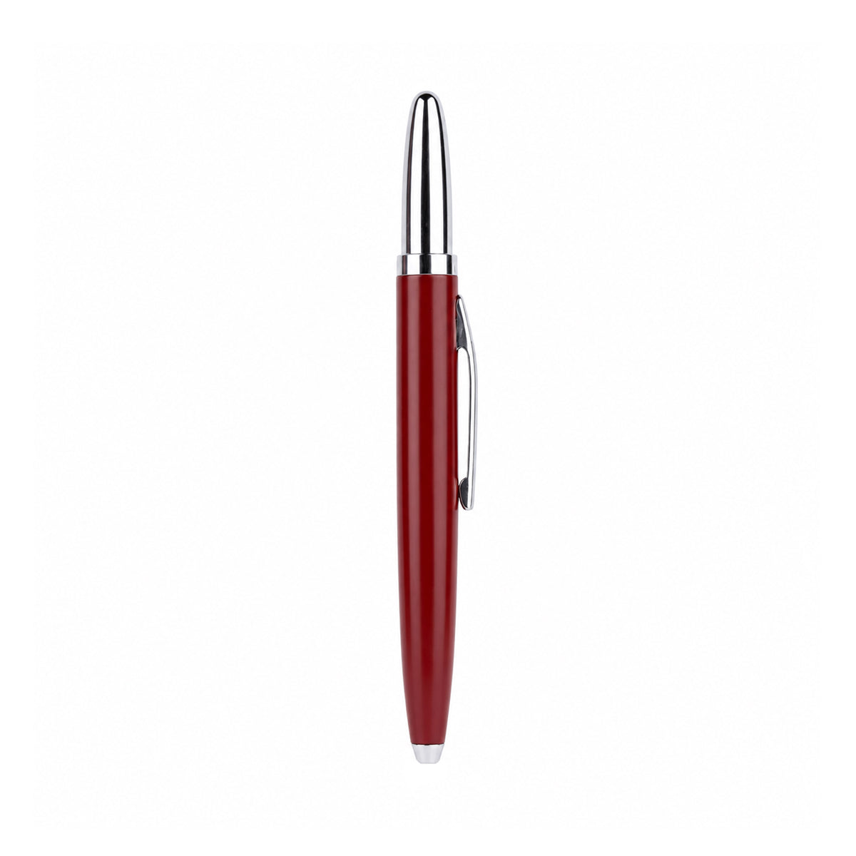 The Writershub Maroon & Silver Cartridge Fine Nib Fountain Pen – Long Cap Design