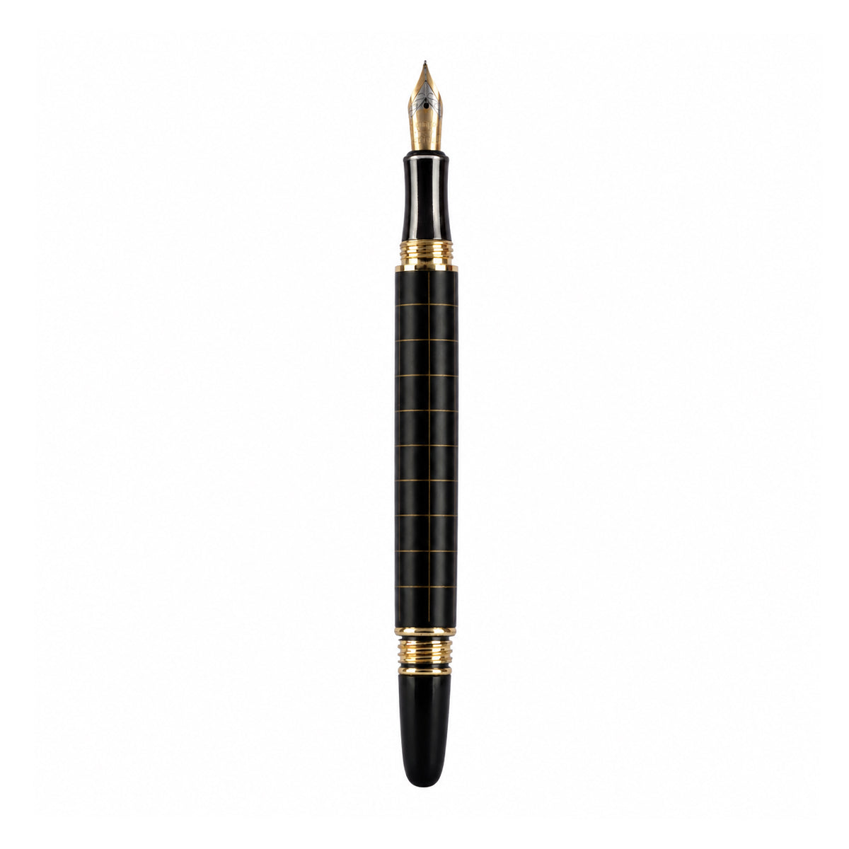 The Writershub Fountain Pen – Matte Black, Metal Body, Cap Type, Sleek 13.8cm Design