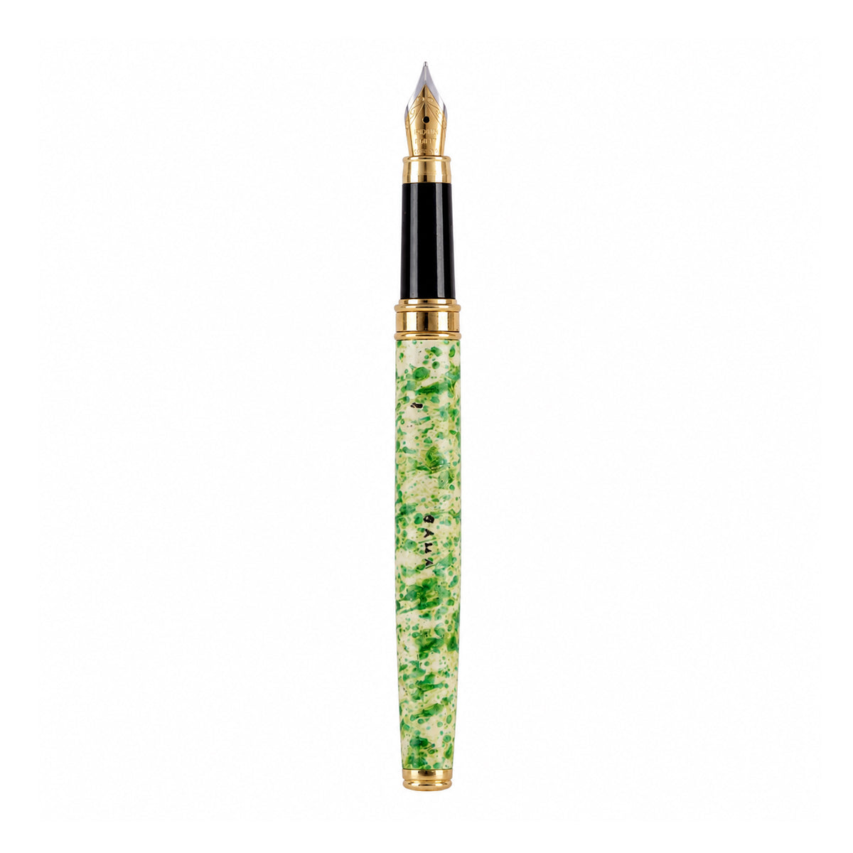 Gama Green Marble Finish Fine Nib Converter Fountain Pen and Ballpoint Pen Set