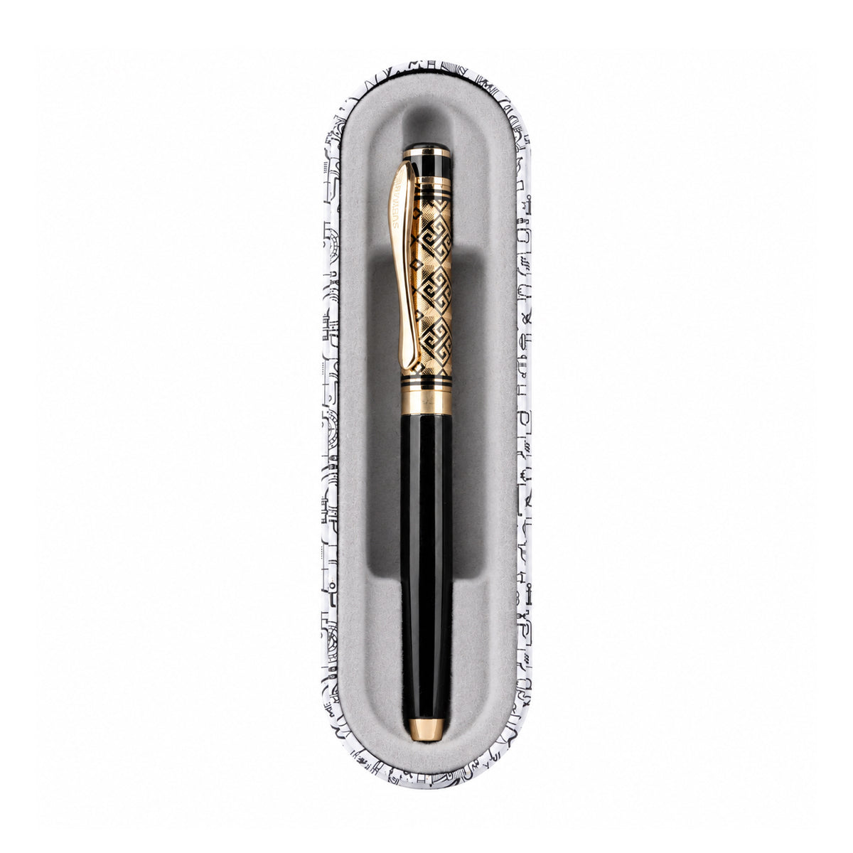 Submarine 907 Rangoli Designer Cap Roller Ball Pen – Black Body
