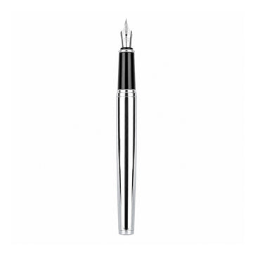 The Writershub Silver Magnetic Cap Fine Nib Converter Fountain Pen