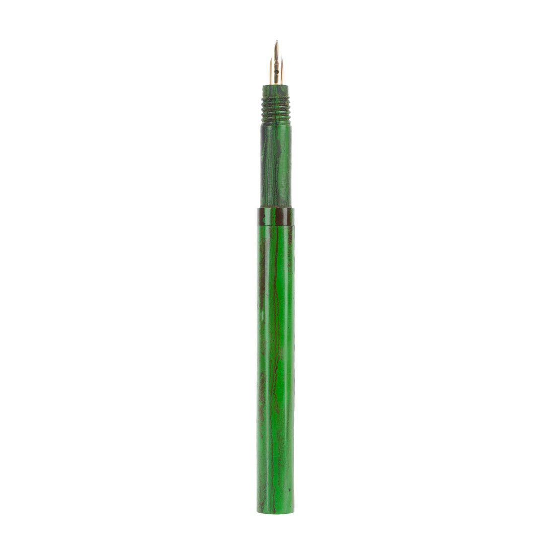Penhouse.in Ebonite Slim Green Swirl Pattern Eye Dropper Medium Nib Fountain Pen