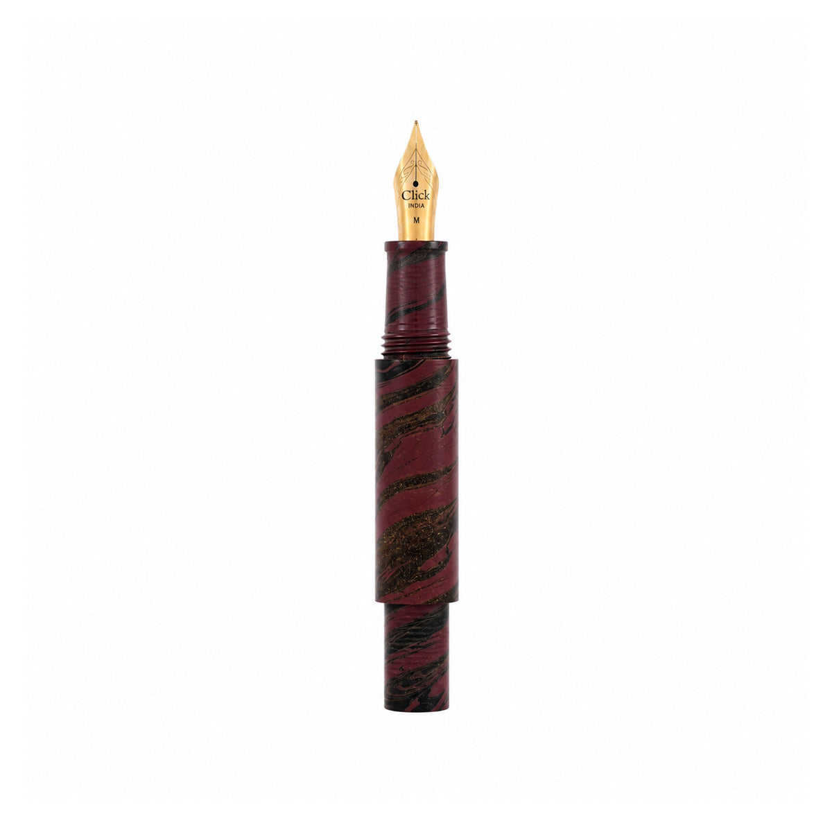Penhouse.in Ebonite Dark Brown Swirl Pattern Eye Dropper Medium Nib Fountain Pen
