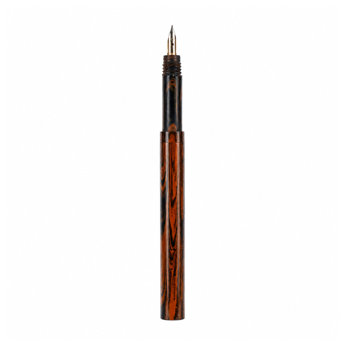 Penhouse.in Ebonite Slim Brown Swirl Pattern Eye Dropper Medium Nib Fountain Pen