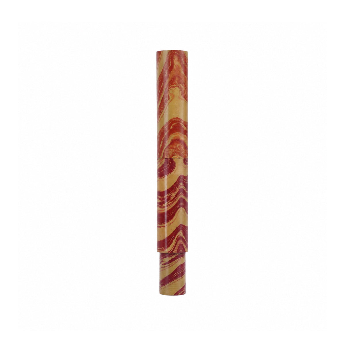 Penhouse.in Ebonite Red and Beige Swirl Pattern Eye Dropper Medium Nib Fountain Pen