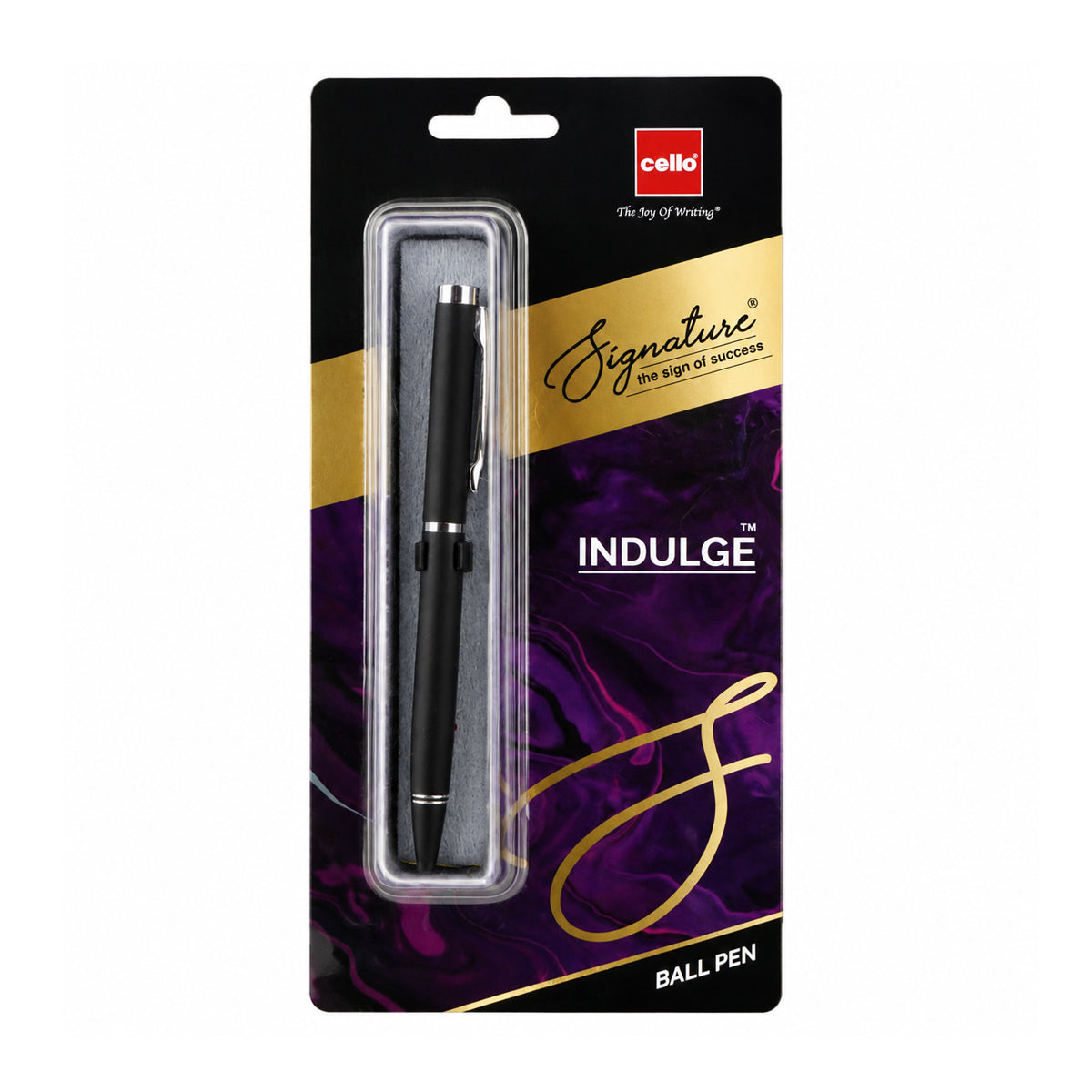 Cello Signature Indulge Black Silver Twist Ballpen - Premium Metal Design