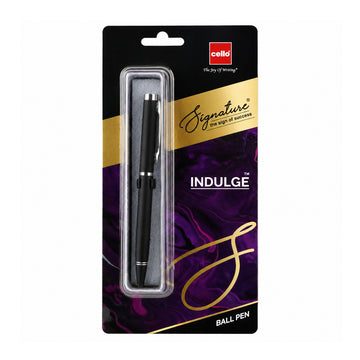 Cello Signature Indulge Black Silver Twist Ballpen - Premium Metal Design