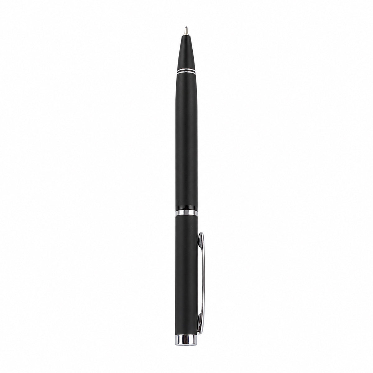 Cello Signature Indulge Black Silver Twist Ballpen - Premium Metal Design
