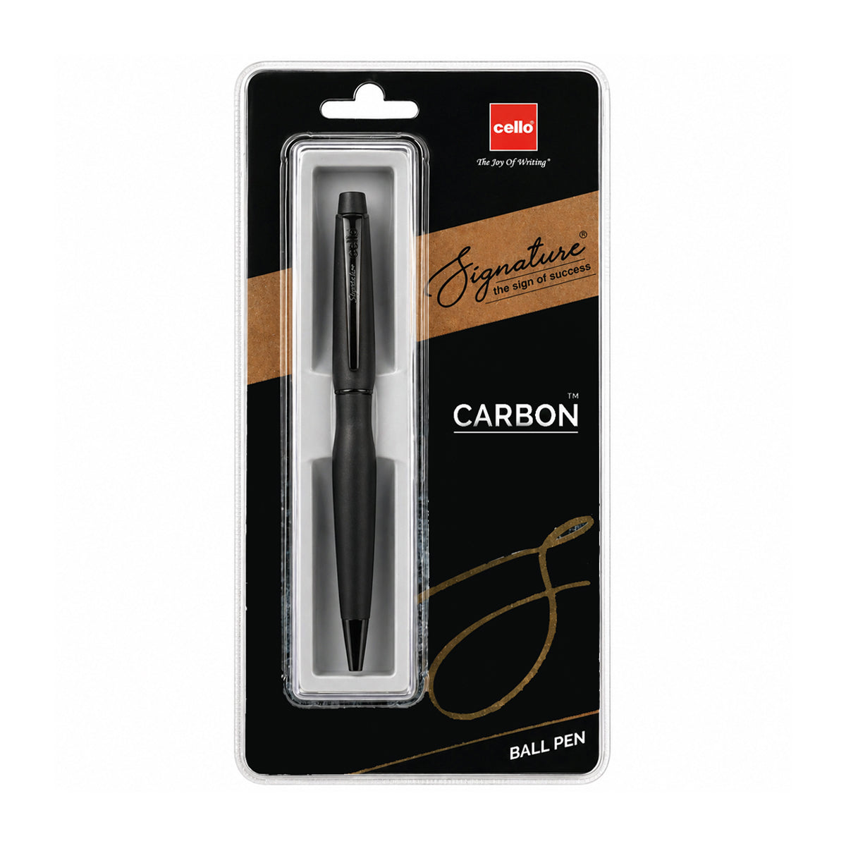 Cello Signature Carbon Black Twist Ballpen - Premium Metal with Blue Ink