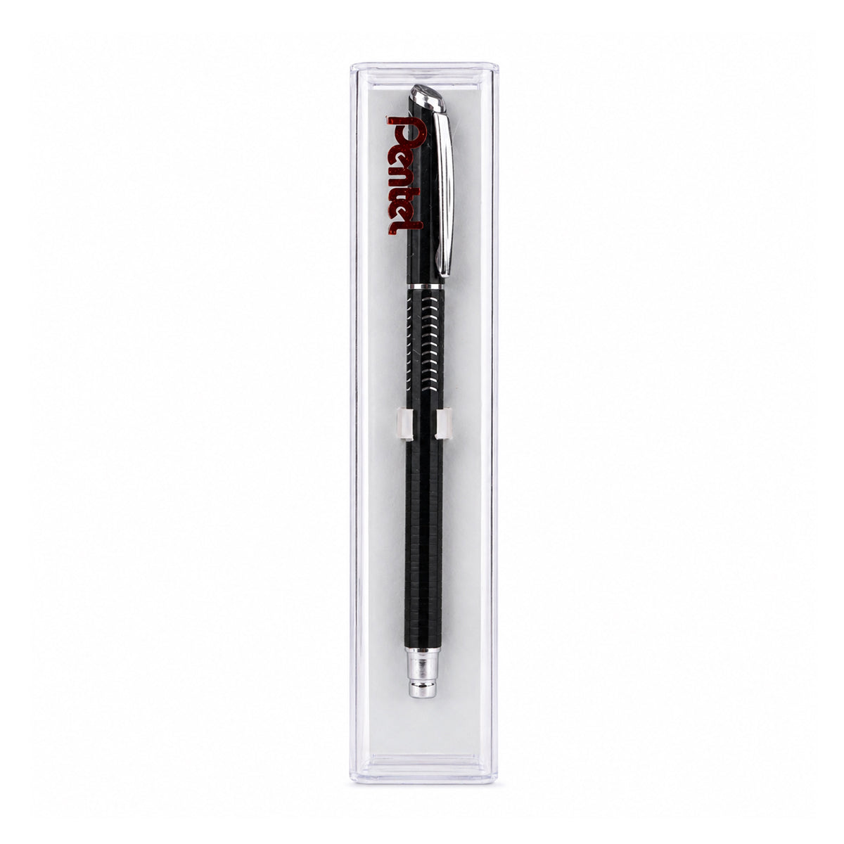 Pentel BL457 EnerGel Black Cap Rollerball Pen - Medium Tip, Metal Body