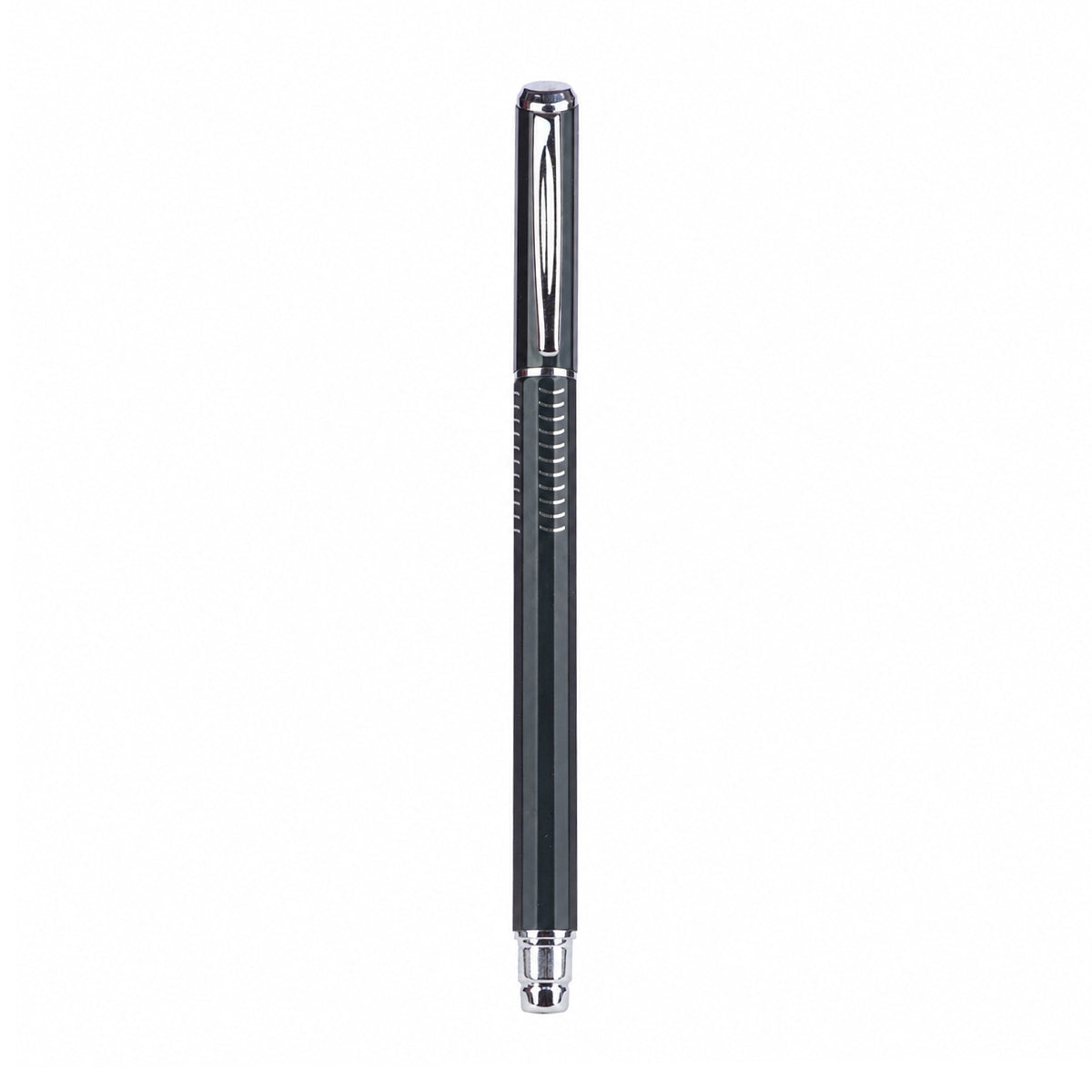 Pentel BL457 EnerGel Black Cap Rollerball Pen - Medium Tip, Metal Body