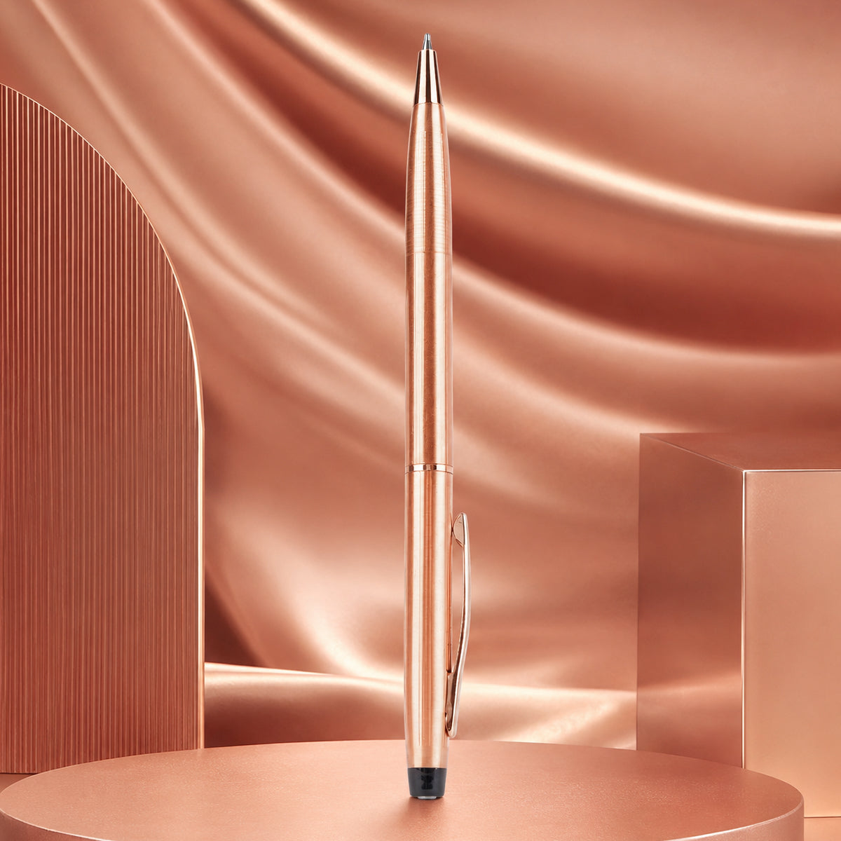 Submarine 1064 Twist Ballpen - Glossy Copper Metal, Fine Blue Ink