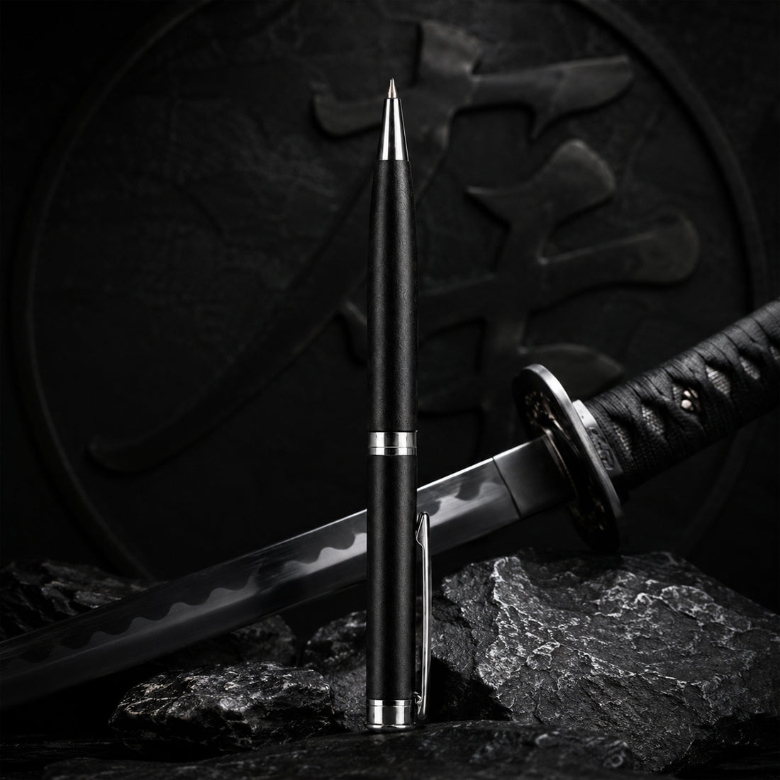 Submarine 1009 Twist Ballpen - Matte Black Metal, Fine Blue Ink