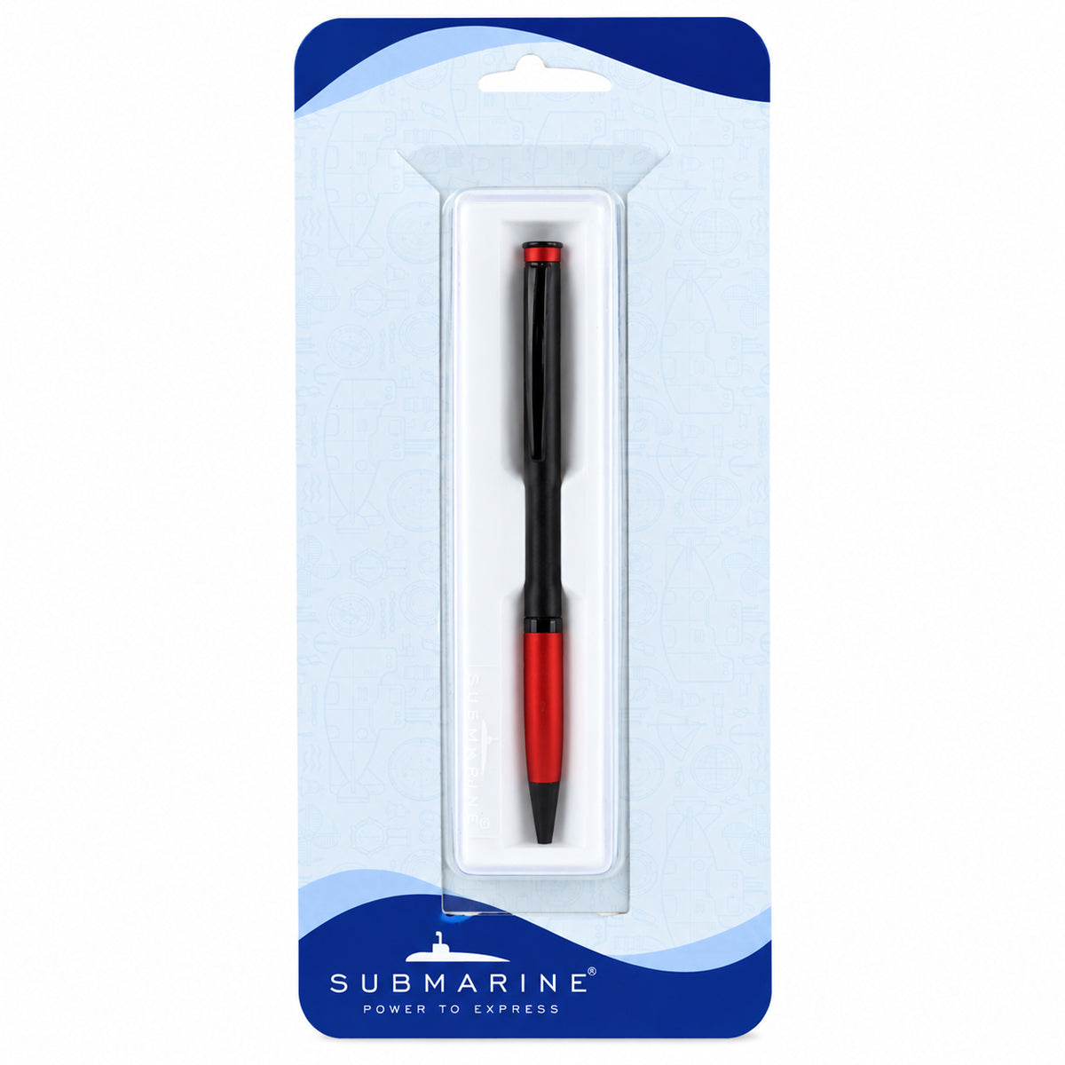 Submarine 872 Seaboy Twist Ballpen - Matte Black & Red Aluminum