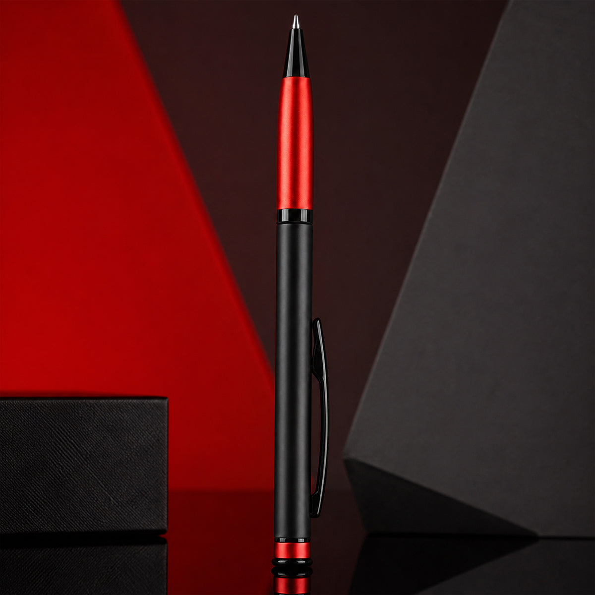 Submarine 872 Seaboy Twist Ballpen - Matte Black & Red Aluminum