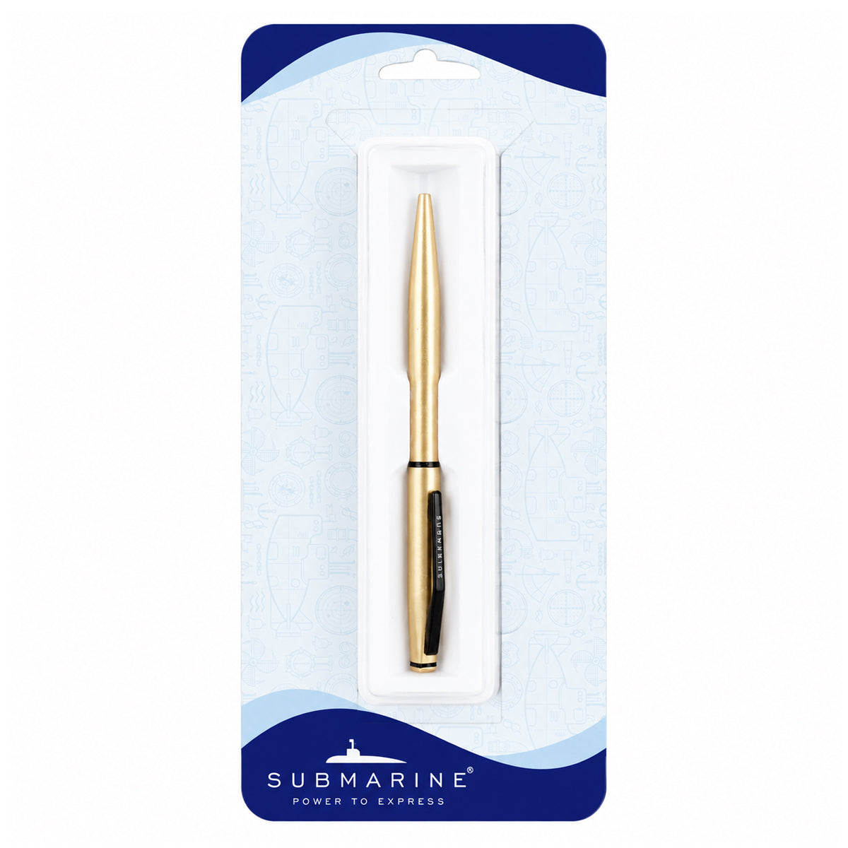 Submarine 992 Twist Ballpen - Matte Gold Aluminum Black Clip
