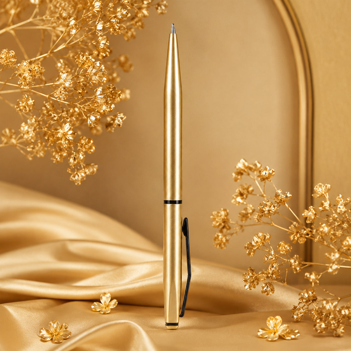 Submarine 992 Twist Ballpen - Matte Gold Aluminum Black Clip