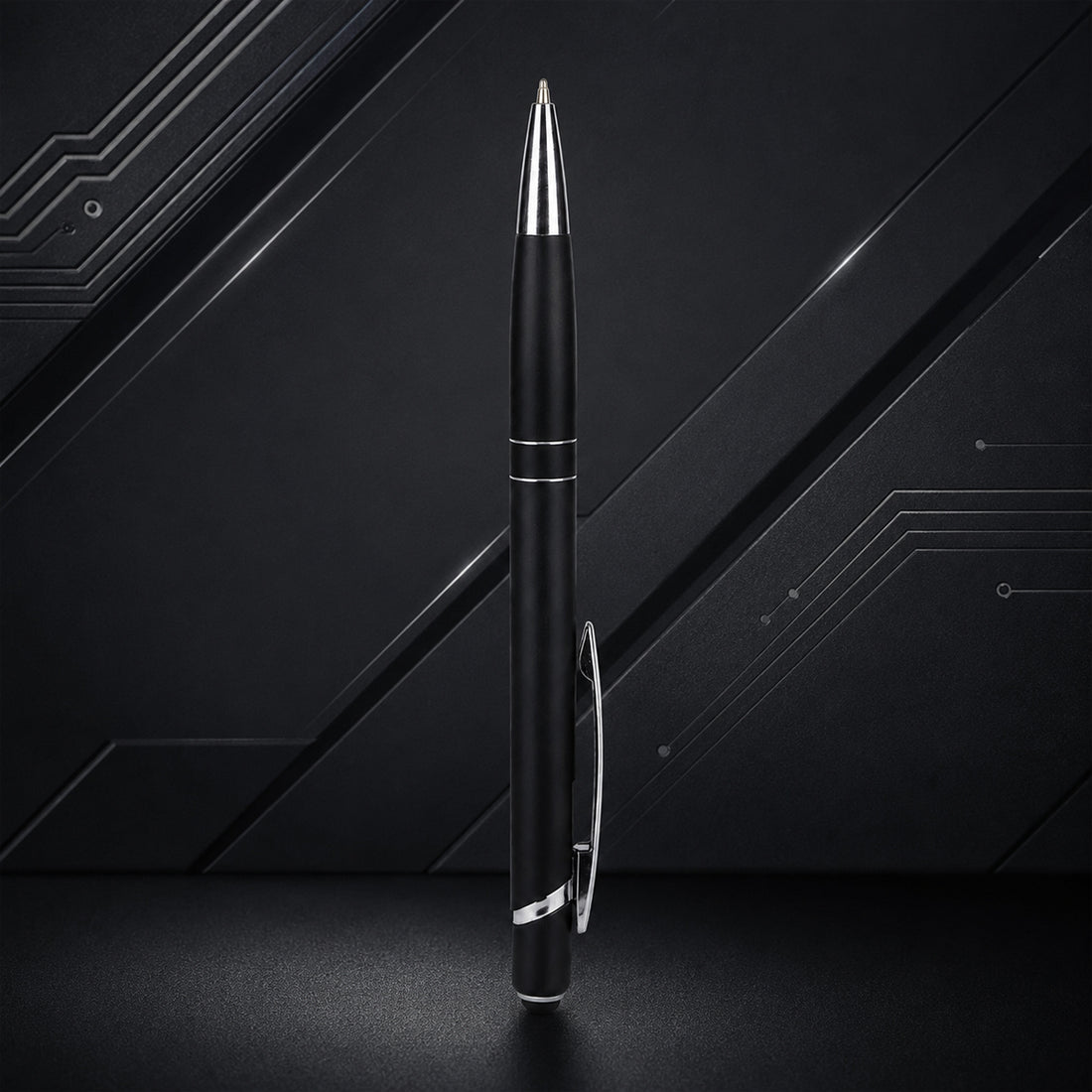 Submarine 975 Retractable Ballpen - Matte Black Metal Fine Tip Blue Ink