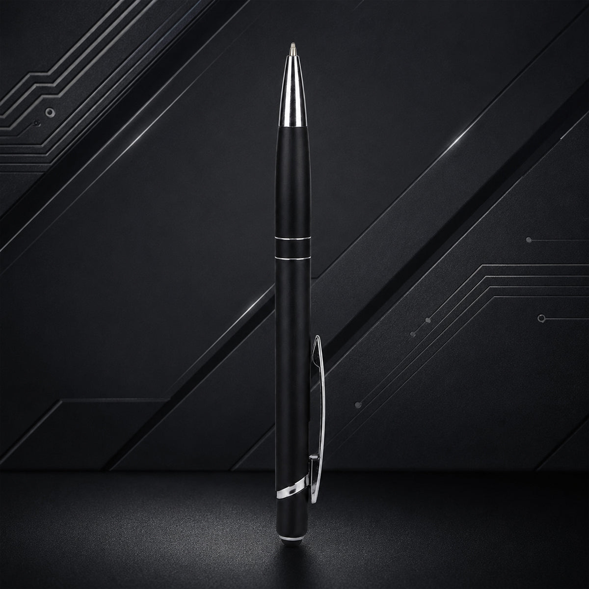 Submarine 975 Retractable Ballpen - Matte Black Metal Fine Tip Blue Ink