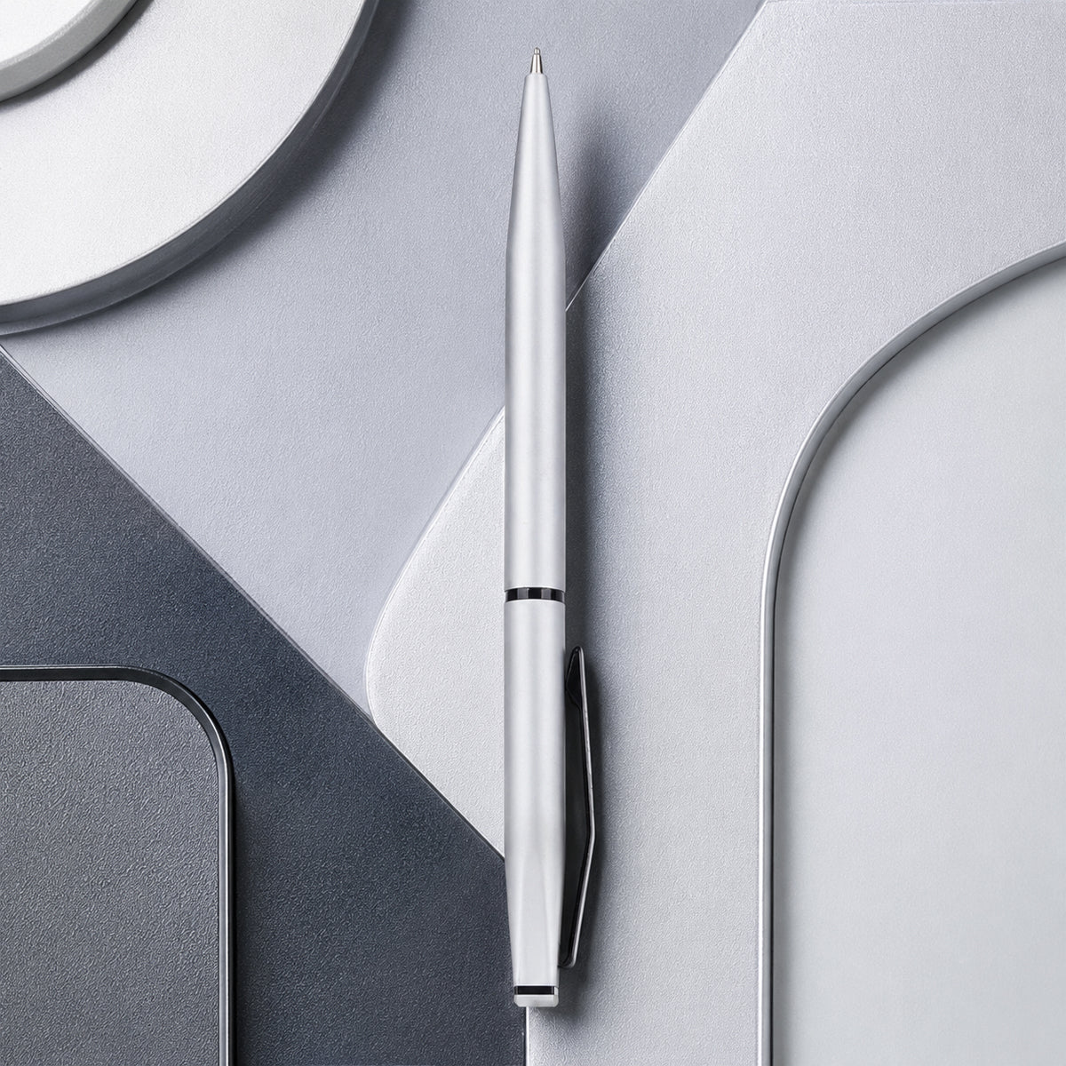 Submarine 992 Twist Ballpen - Matte Gray Metal Fine Tip Blue Ink