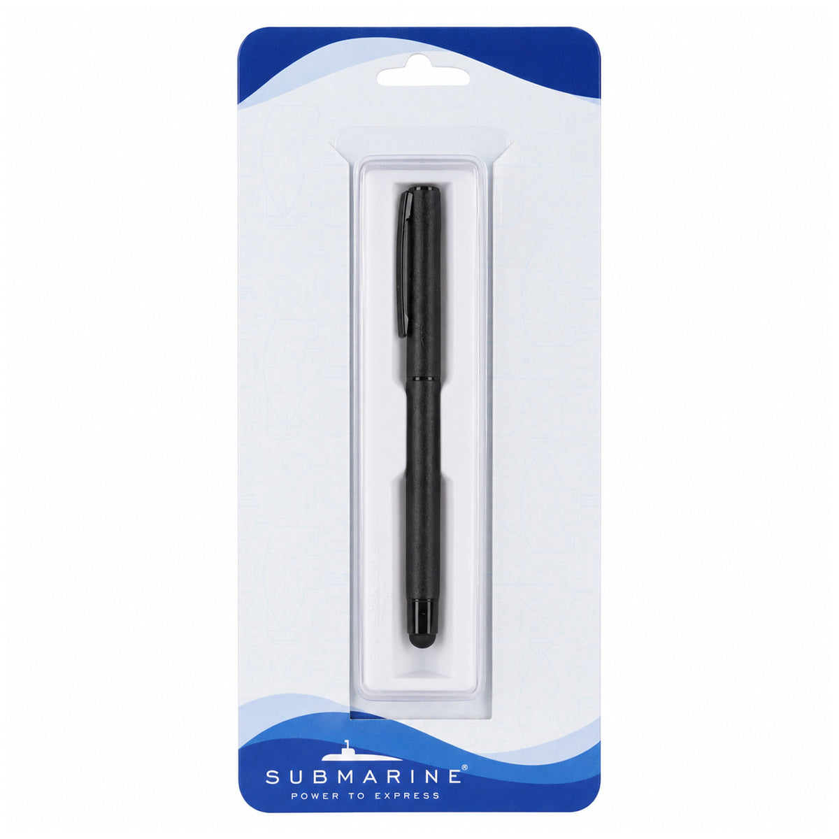 Submarine 961 Cap Ballpen - Matte Black Aluminum Fine Tip Blue Ink