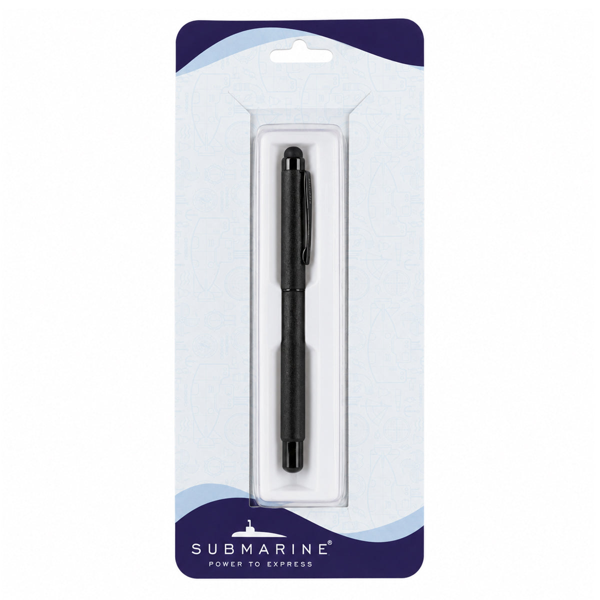 Submarine 2091 Cap Roller Ballpen - Matte Black Aluminum Fine Blue Ink