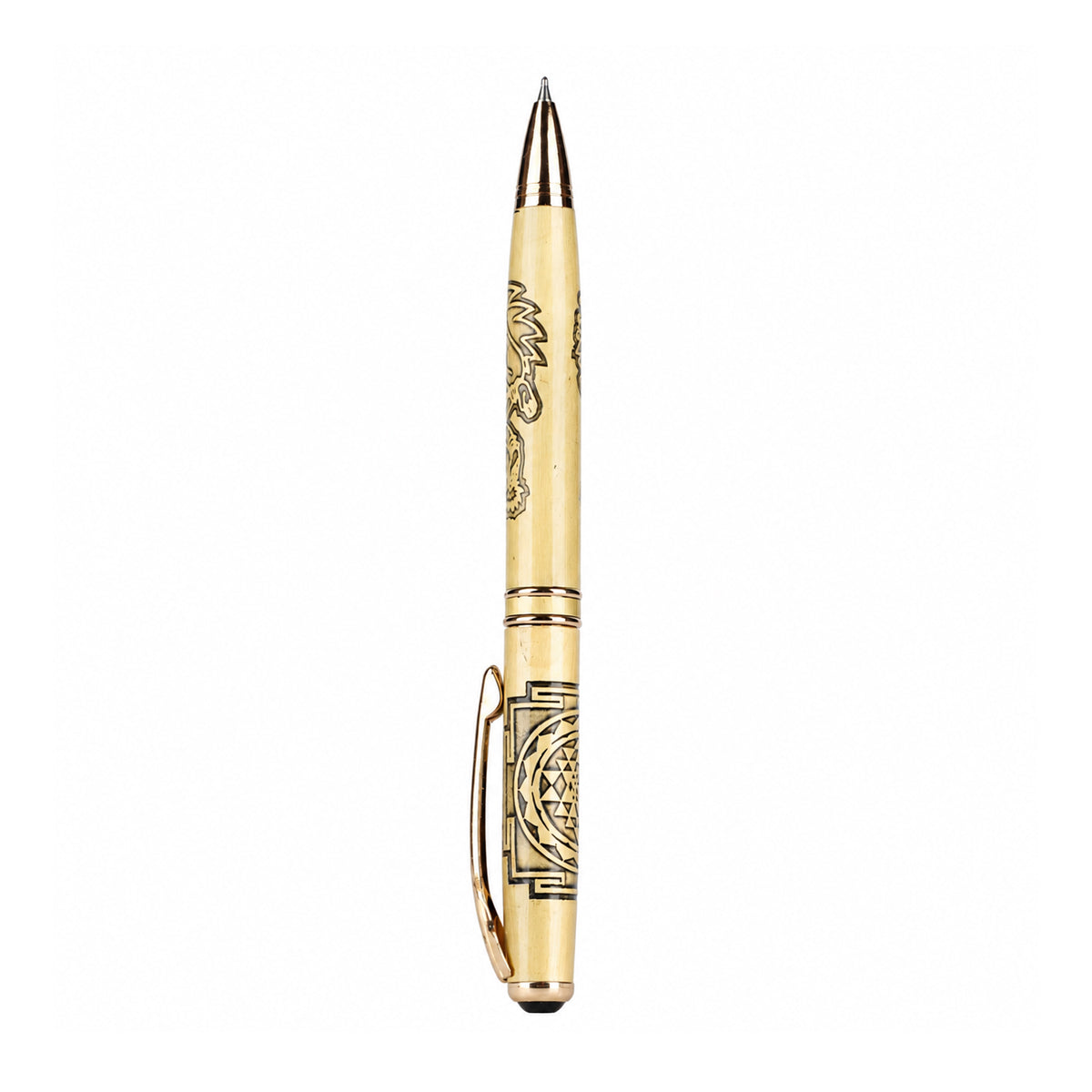Submarine 1052 Saraswathi Twist Ballpen - Gold Chakra Design Fine Blue Ink