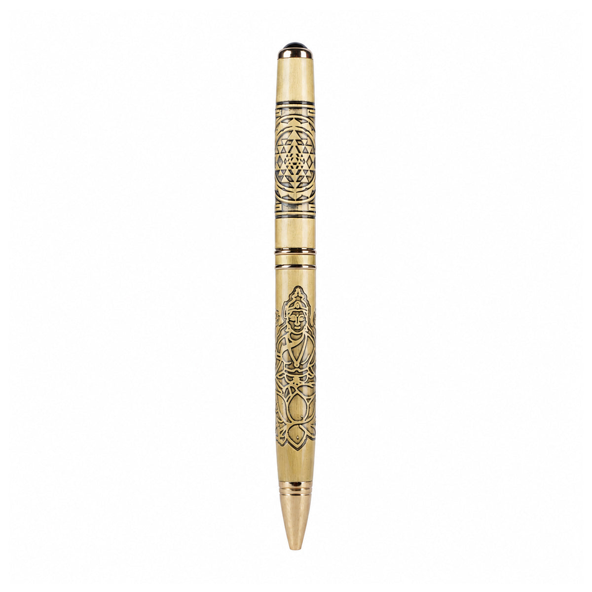 Submarine 1052 Saraswathi Twist Ballpen - Gold Chakra Design Fine Blue Ink