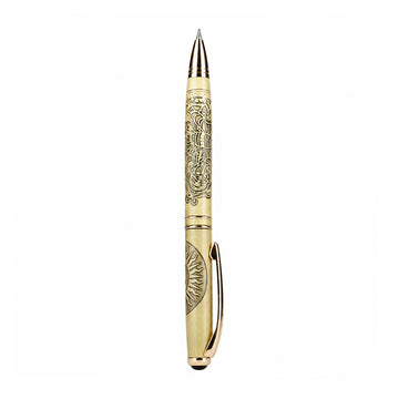 Submarine 1052 Ganesh Ballpen - Gold Metal Twist Pen with Fine Blue Ink