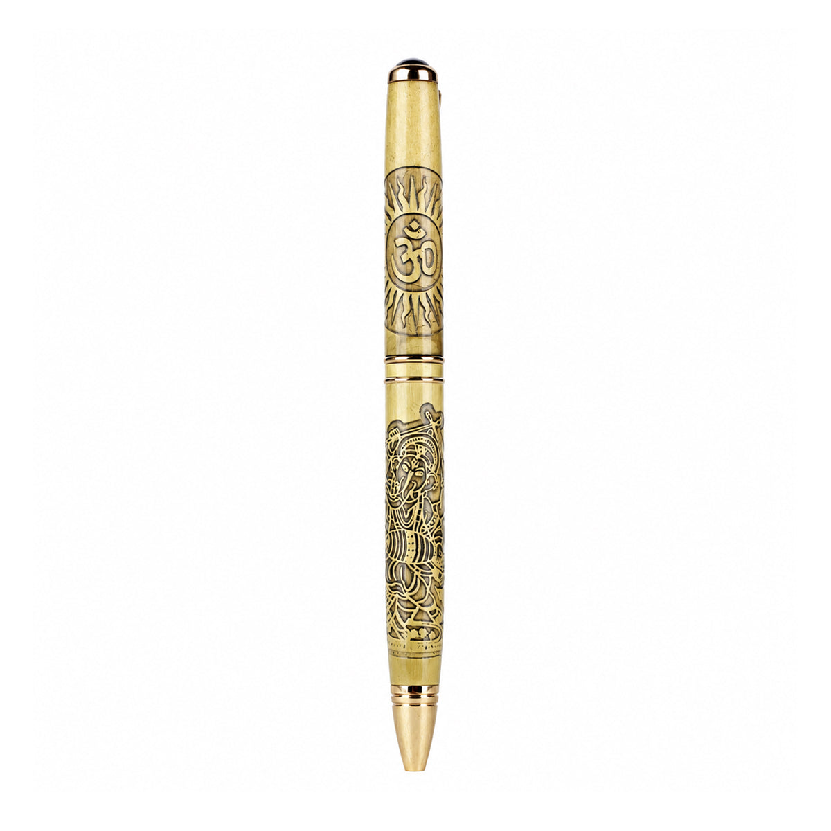 Submarine 1052 Ganesh Ballpen - Gold Metal Twist Pen with Fine Blue Ink