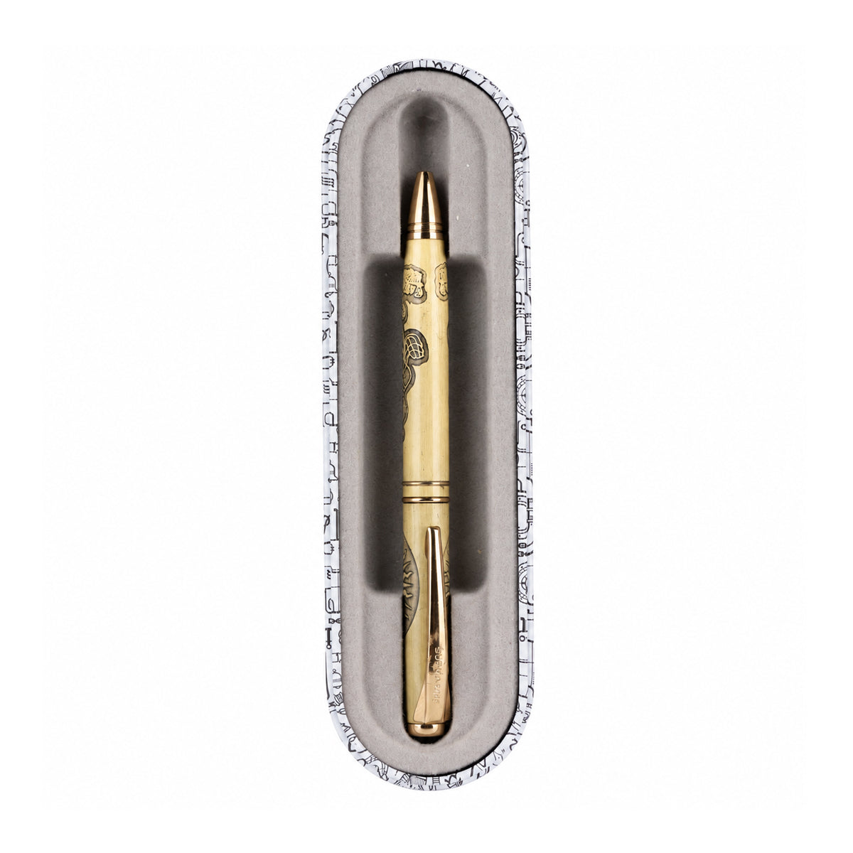 Submarine 1052 Ganesh Ballpen - Gold Metal Twist Pen with Fine Blue Ink