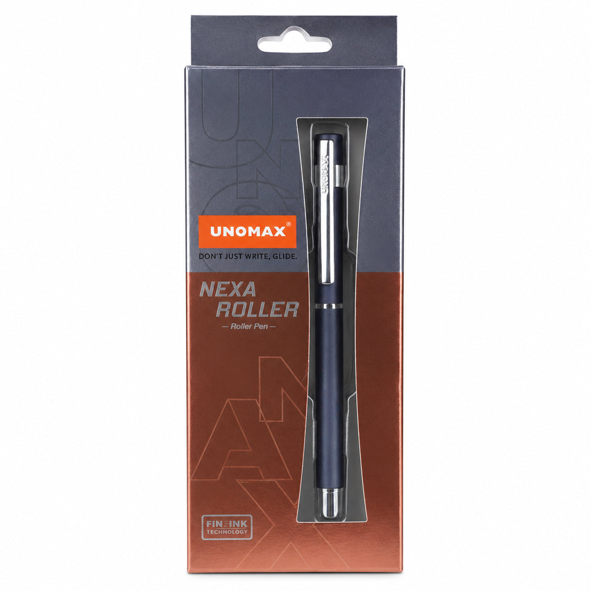 Unomax Nexa Metal Body Roller Pen — Blue, Cap Type