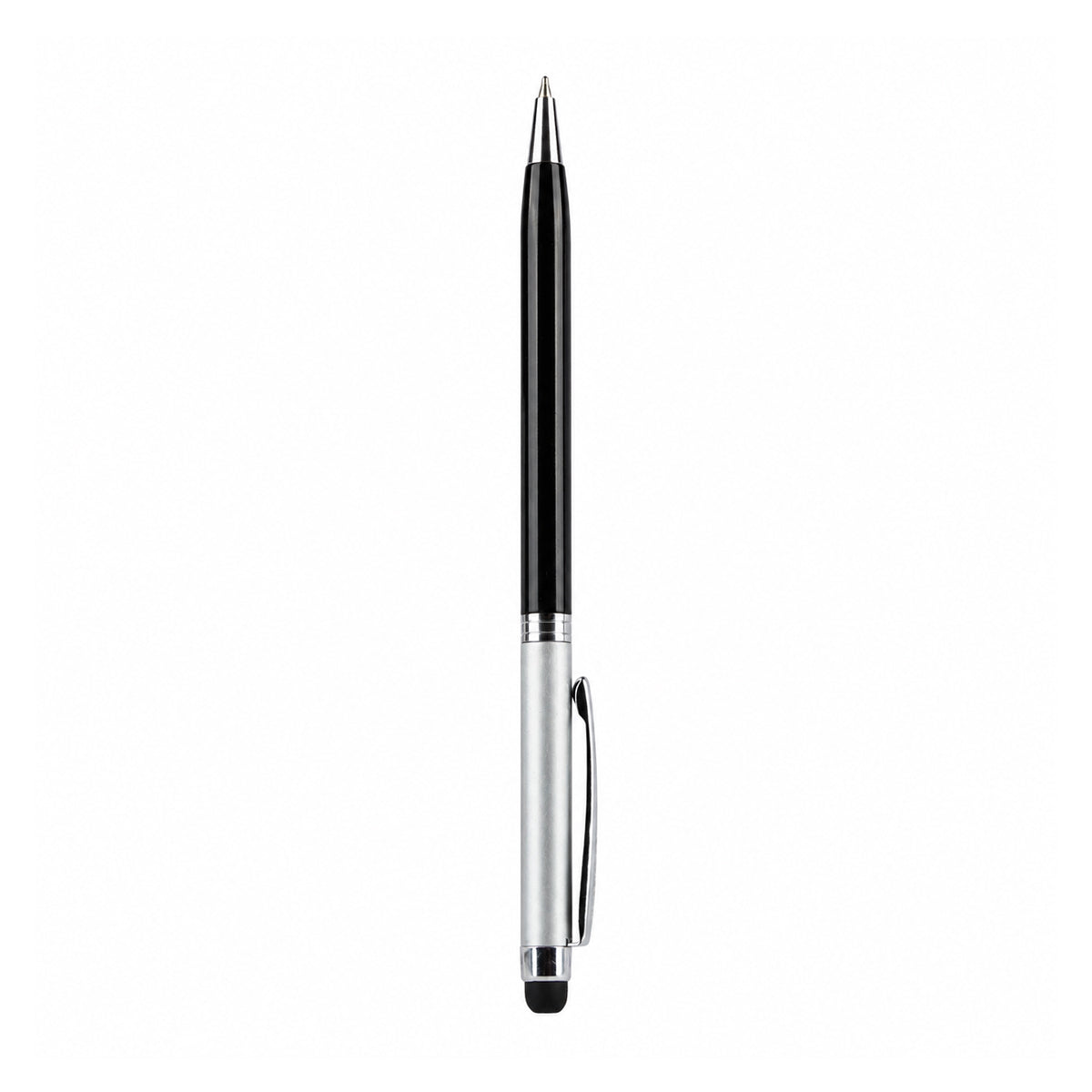 Submarine 858 Metal Ball Pen with Mobile Touch Stylus — Black & Silver